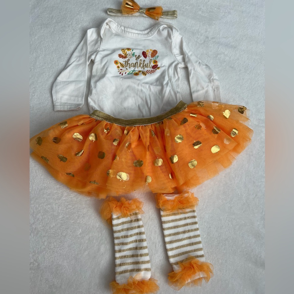 Baby girls thankful tutu outfit